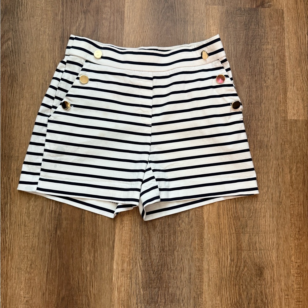 Jules & Leopold Black and White Striped High Waist Shorts